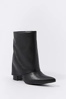 Faux Leather Foldover Shaft Boot