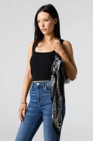 charpe multifaçons en satin avec motif cachemire