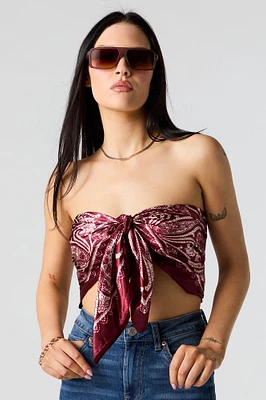 charpe multifaçons en satin avec motif cachemire