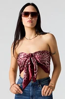 charpe multifaçons en satin avec motif cachemire