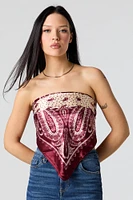 charpe multifaçons en satin avec motif cachemire