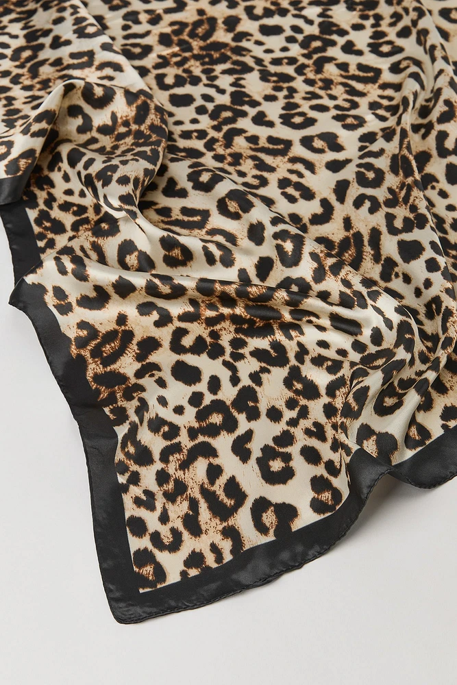 Cheetah Print Satin Multiway Scarf