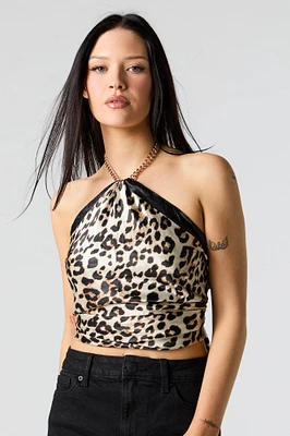 Cheetah Print Satin Multiway Scarf
