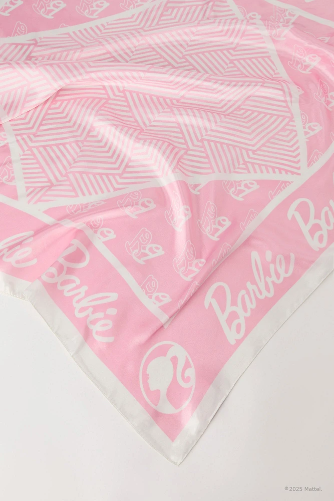 charpe en satin à imprimé Barbie
