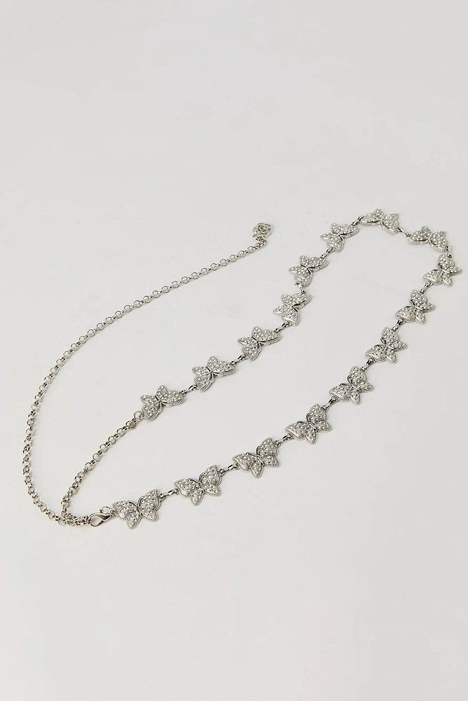 Ceinture en chaîne avec papillon pierres du Rhin