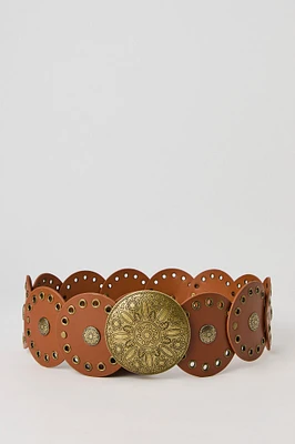 Ceinture en similicuir avec médaillon