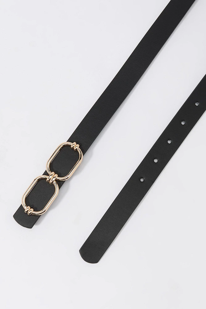 Double Oval Buckle Belt