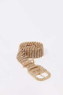 Ceinture garnie de pierres du Rhin et boucle carrée