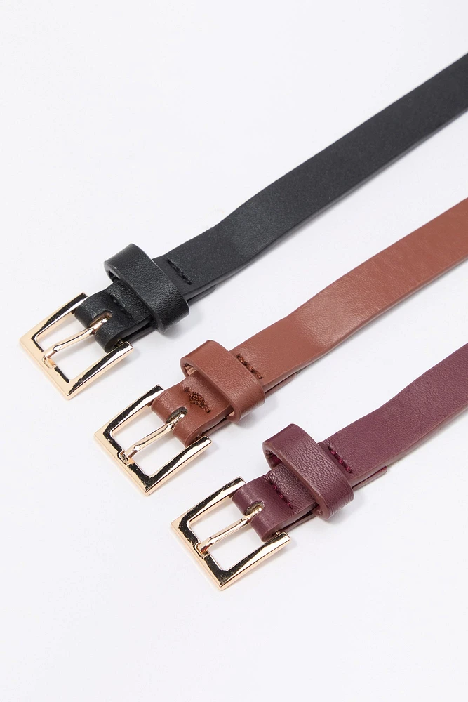 Ceinture en similicuir (Paquet de 3)