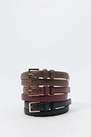 Ceinture mince en similicuir (Paquet de 3)