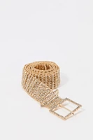 Ceinture à boucle carrée garnie de pierres du Rhin