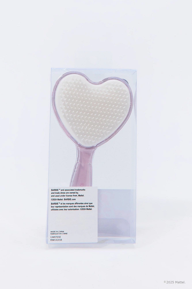 Brosse Barbie™ en forme de  coeur avec confettis