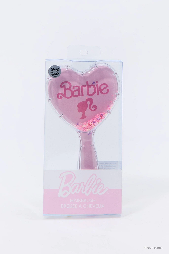 Brosse Barbie™ en forme de  coeur avec confettis