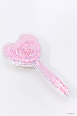 Brosse Barbie™ en forme de  coeur avec confettis