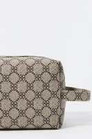 Textured Printed Print Makeup Bag