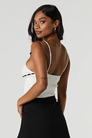 Débardeur en tricot côtelé avec liséré et taille coulissante