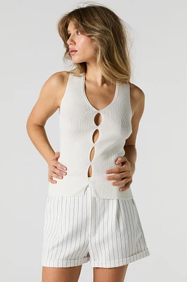 Camisole côtelée avec découpe