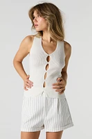 Camisole côtelée avec découpe