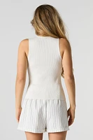 Camisole côtelée avec découpe