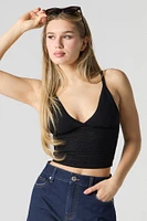 Crochet Knit V-Neck Cami