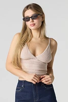 Crochet Knit V-Neck Cami