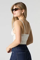 Cami crochetée à col en V