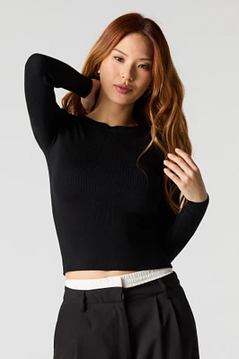 Ribbed Knit Fitted Sweater