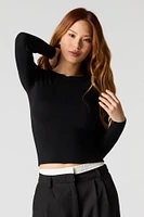 Ribbed Knit Fitted Sweater