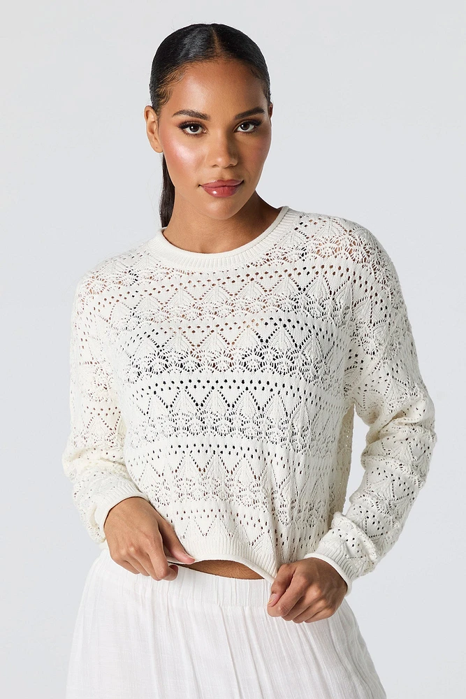 Pointelle Knit Sweater