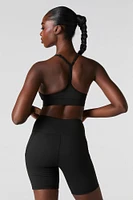 Solid Sports Bra with Built-In Cups