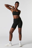 Solid Sports Bra with Built-In Cups