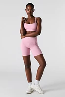 Solid Sports Bra with Built-In Cups