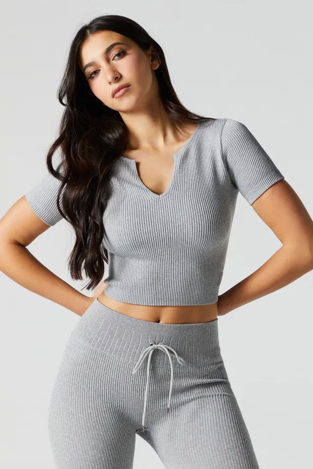 Grey Sommer Ray Active Seamless Long Sleeve Top – Urban Planet
