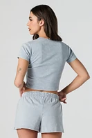 Brooklyn Graphic Washed Cropped T-Shirt