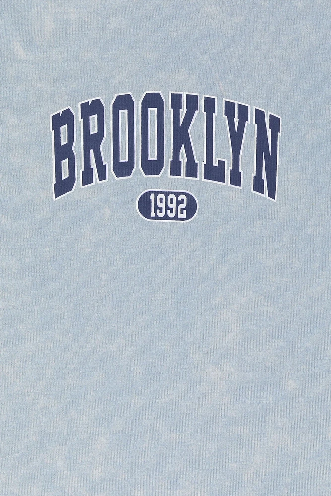 Brooklyn Graphic Washed Cropped T-Shirt