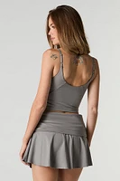Active Foldover Waist Mini Skort with Pockets