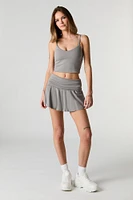 Active Foldover Waist Mini Skort with Pockets