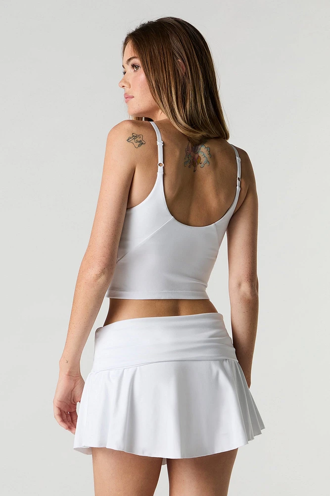 Active Foldover Waist Mini Skort with Pockets