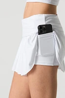 Active Foldover Waist Mini Skort with Pockets