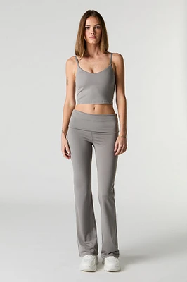 Pantalon Active à jambe évasée et taille pliée