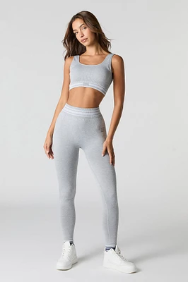 Legging Sommer Ray Active sans couture avec bande de taille rayée