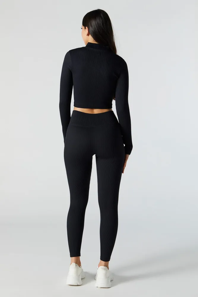 Warm black leggings + rainbow zippers - store size XS, XSp, S ,M