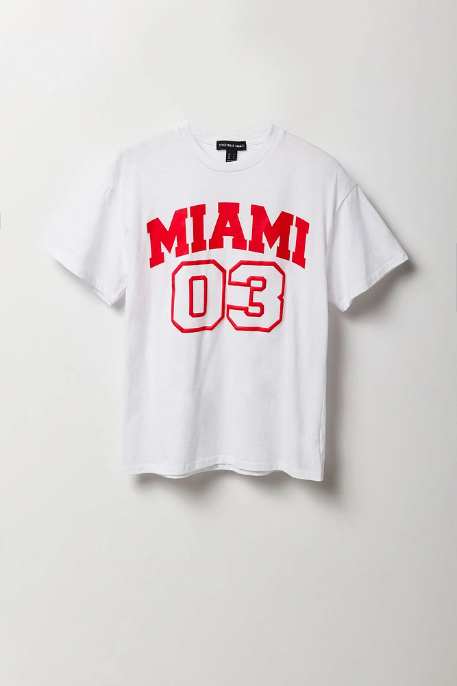 T-shirt de coupe garçonne à imprimé Miami 03