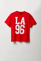 T-shirt de coupe garçonne à imprimé LA 96