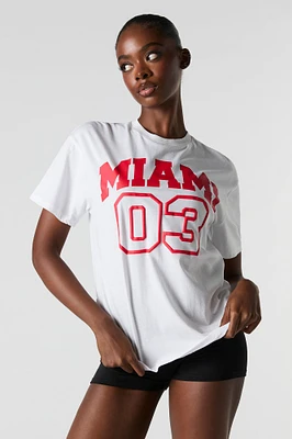 T-shirt de coupe garçonne à imprimé Miami 03