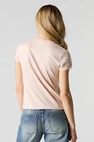 Rhinestone Bow Fitted T-Shirt