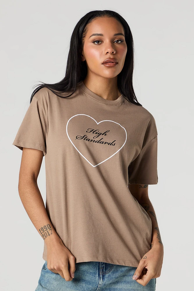 High Standards Graphic Boyfriend T-Shirt