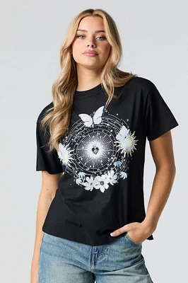 T-shirt de coupe garçonne à imprimé Celestial