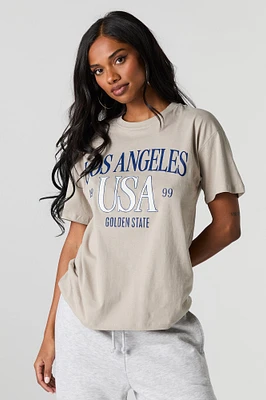 T-shirt de coupe garçonne à imprimé Los Angeles