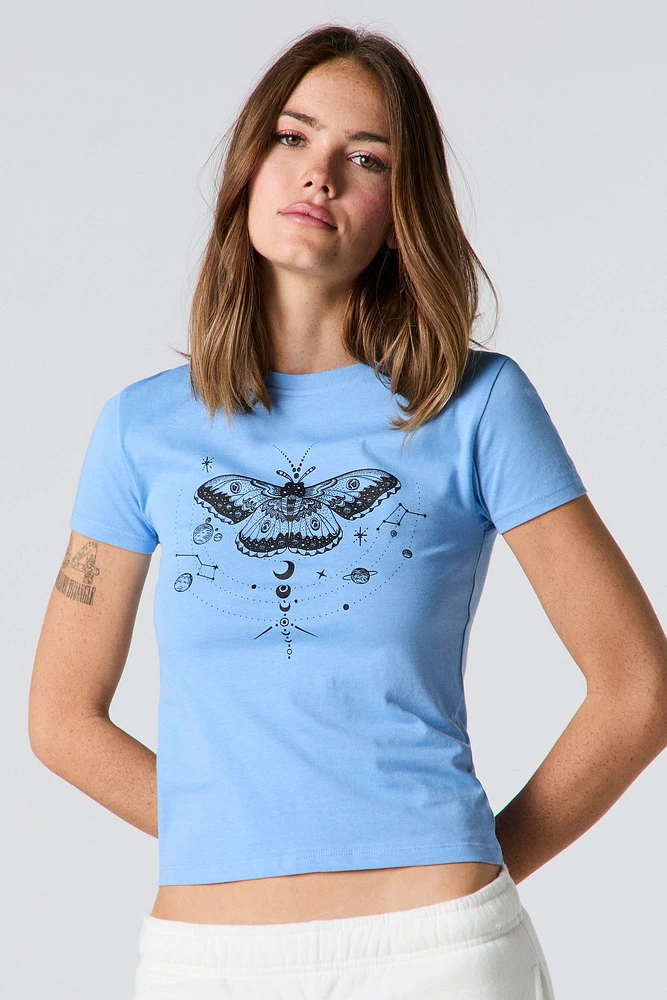 Butterfly Graphic Fitted T-Shirt